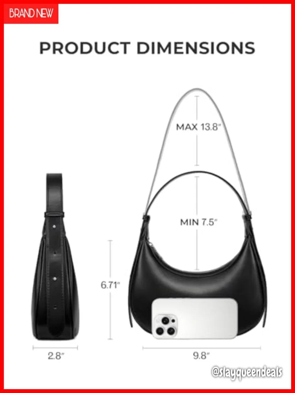 Vegan Leather RFID Blocking Crescent Hobo Bag with Top Handle